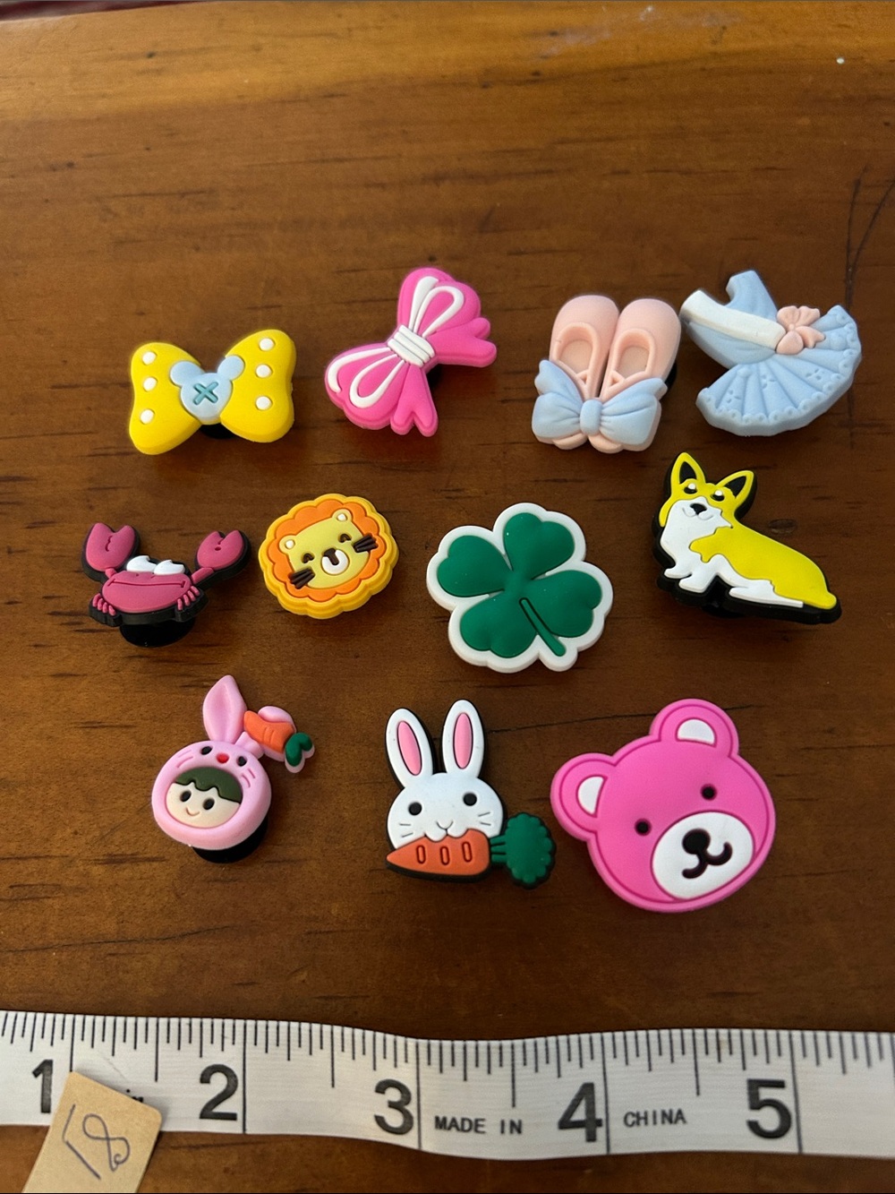 Kids Decorative Shoe Charms - Pink, Green, Yellow, Blue Assortment